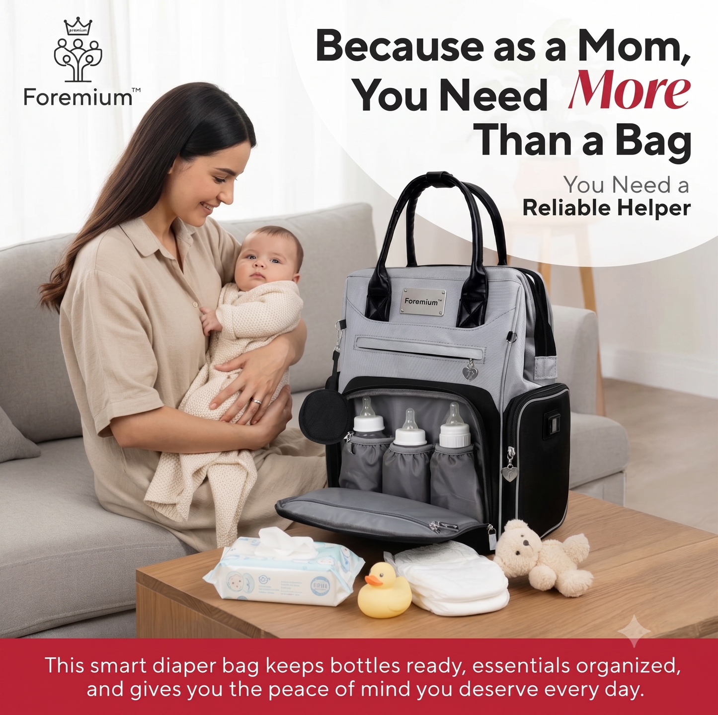 Foremium™ 3-in-1 Diaper Bag Backpack